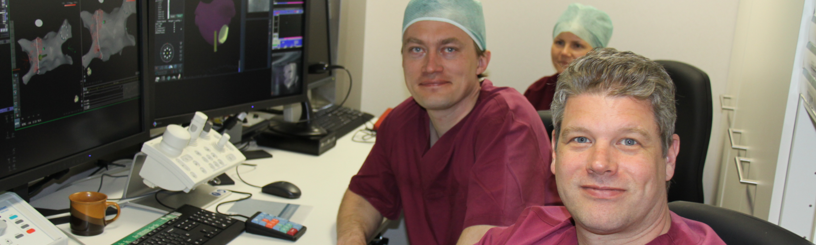 Dr Priit Kampus ja elektrofüsioloog dr Erik Wissner Euroopa suurimast südame rütmihäirete kateeterablatsiooni keskusest Saksamaalt