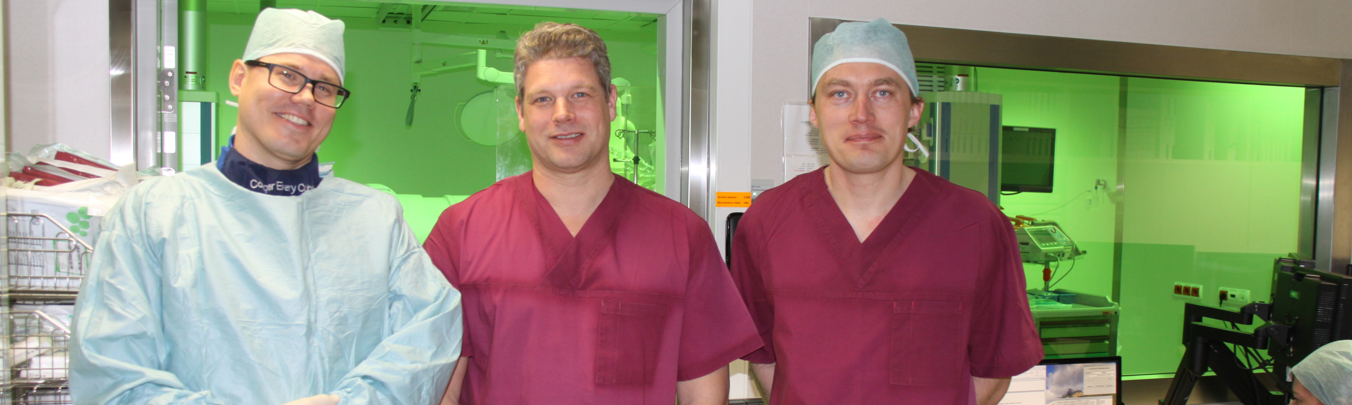 Dr Hanni, dr Wissner ja dr Kampus peale Stereotaxis protseduuri